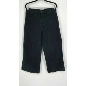 Madewell Emmett Wide-Leg Crop Pants Women's Size 29 High Rise Stretch Black